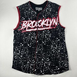 Descendents Men's Splash paint Oversized Vest Brooklyn Jersey Sz M Black